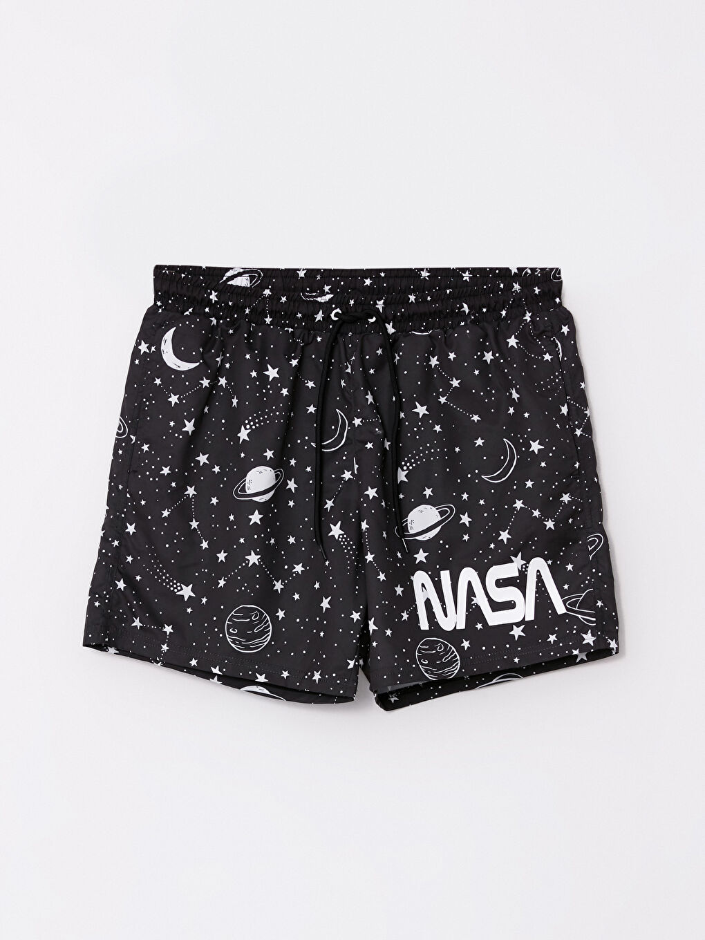 LCW SWIMWEAR Siyah Kısa Boy Nasa Baskılı Erkek Deniz Şortu - 5