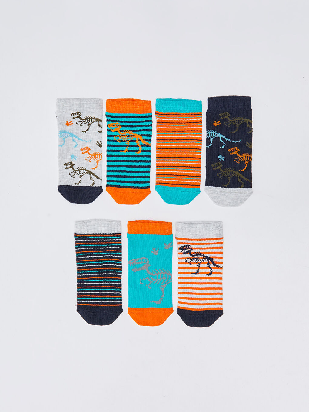 Patterned Boys' Trainer Socks 7 Pack-1
