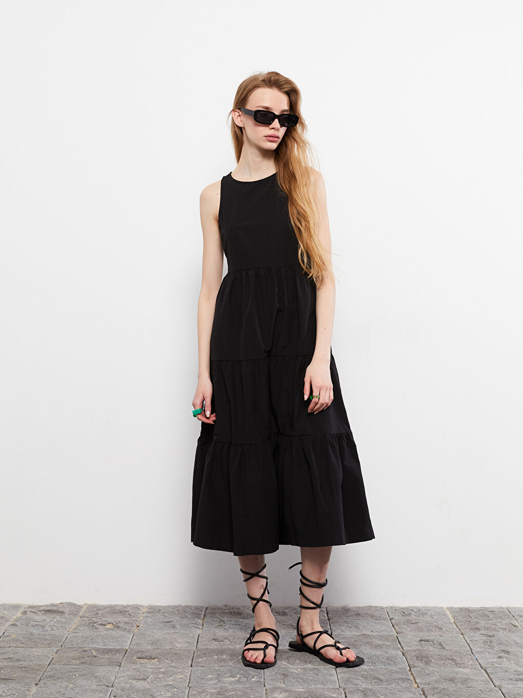 Women Crew Neck Straight Sleeveless Dress -S2LH81Z8-CVL