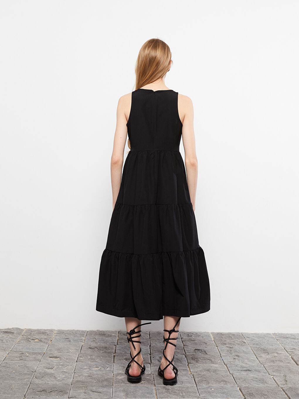 Women Crew Neck Straight Sleeveless Dress -S2LH81Z8-CVL