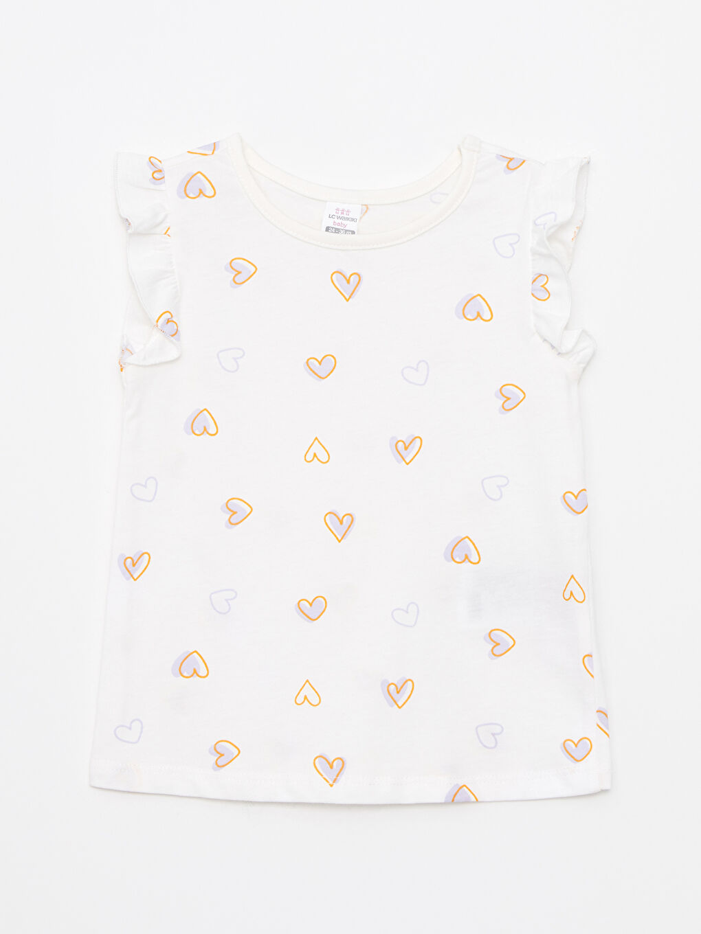 Crew Neck Printed Cotton Baby Girl T-Shirt 2 Pieces-2