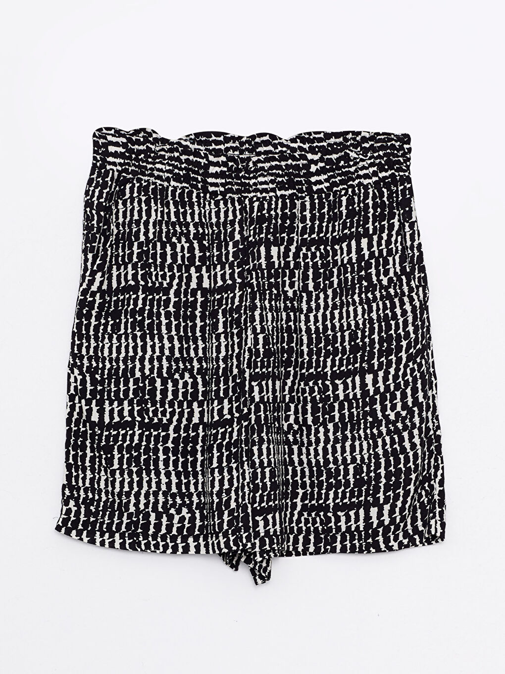 Elastic Waist Patterned Viscose Women's Shorts -S2LI51Z8-LQJ