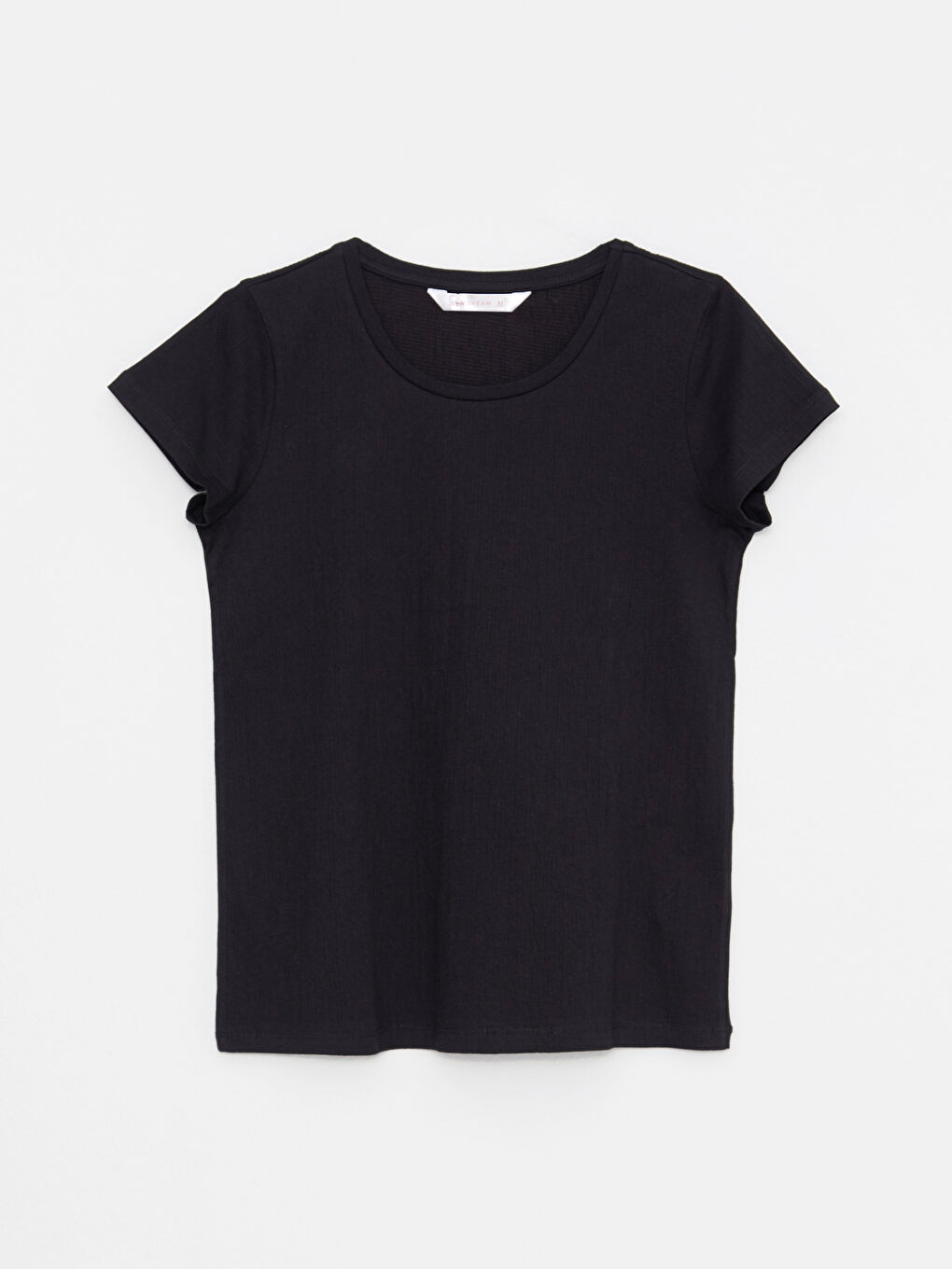 Siyah Bisiklet Yaka Düz Kısa Kollu Kadın Pijama Takım-6