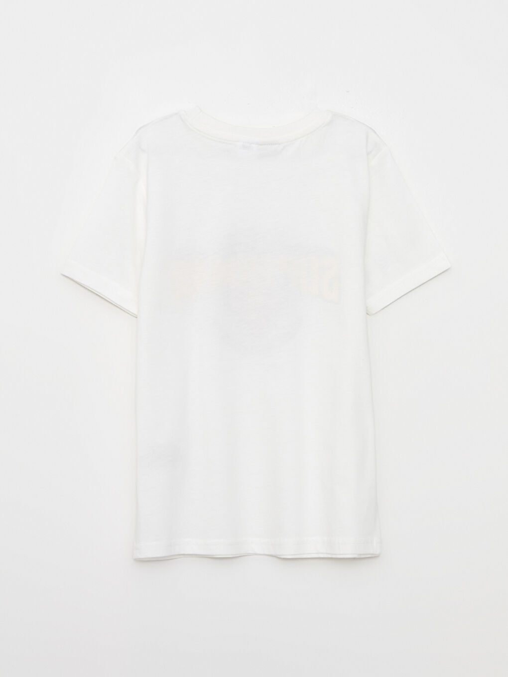 Beyaz Bisiklet Yaka Superman Baskılı Kısa Kollu Pamuklu Erkek Çocuk Tişört-1