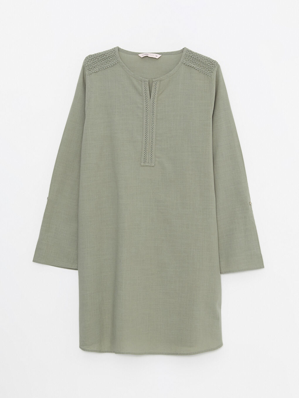 LCW Grace Tunique Henley Brodée à Manches Longues en Coton pour Femmes -S2LJ90Z8-RYR