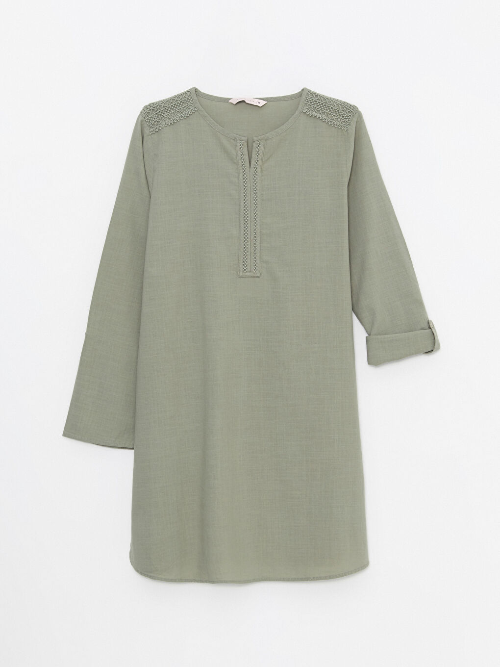 LCW Grace Tunique Henley Brodée à Manches Longues en Coton pour Femmes -S2LJ90Z8-RYR