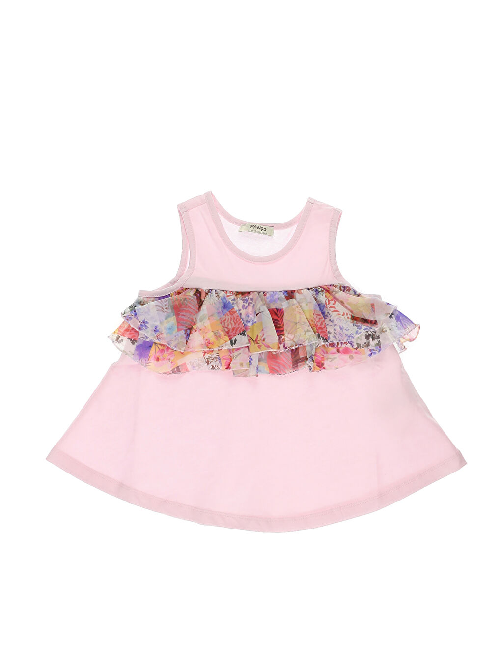 Pembe Bisiklet Yaka Baskılı Kız Çocuk Atlet