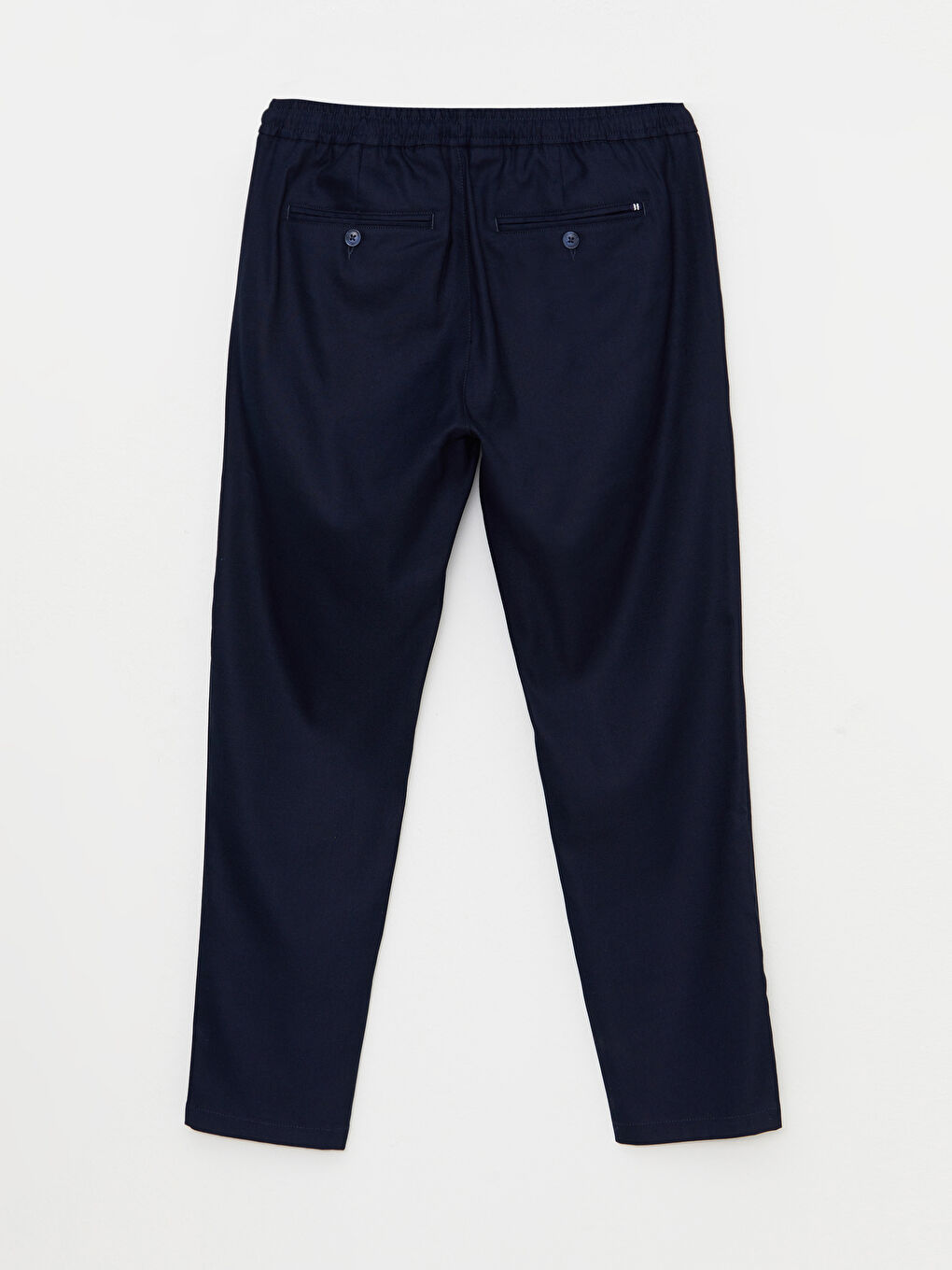 Lacivert Standart Kalıp Keten Erkek Pantolon-5