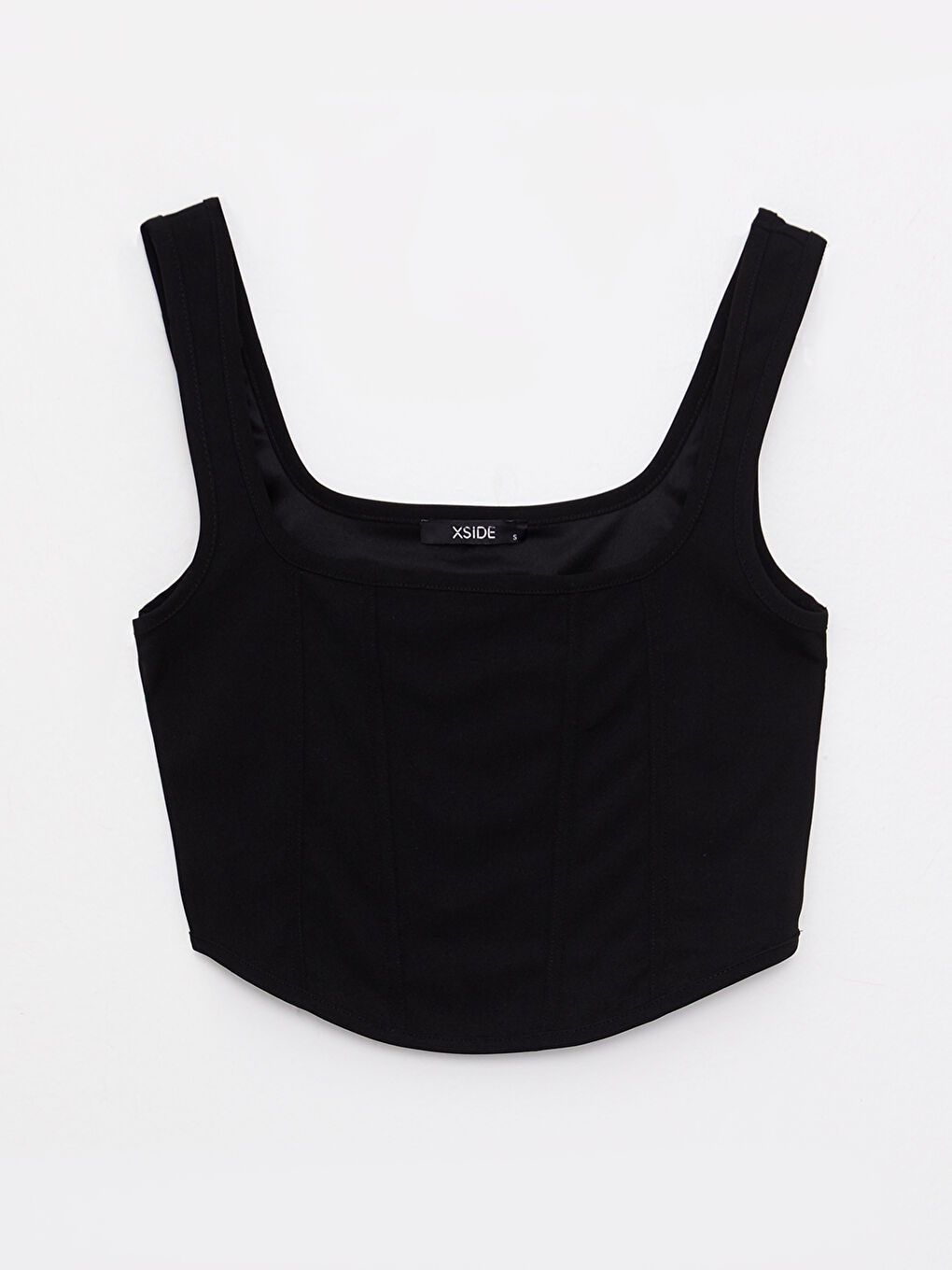 Women's Square Collar Straight Sleeveless Crop -S2LK65Z8-CVL