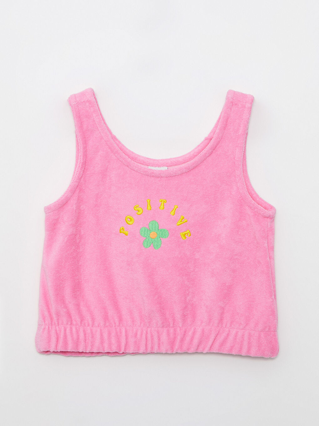 LCW Kids Pembe U Yaka Nakış Detaylı Kız Çocuk Atlet