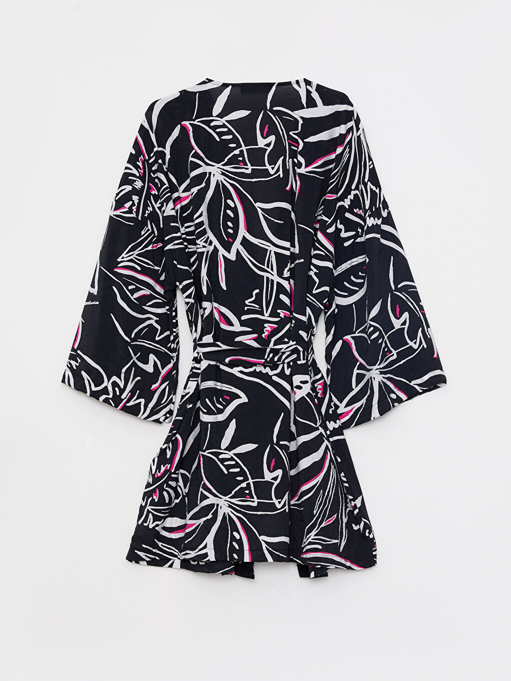 كيمونو منقوش بياقة شال للسيدات-6