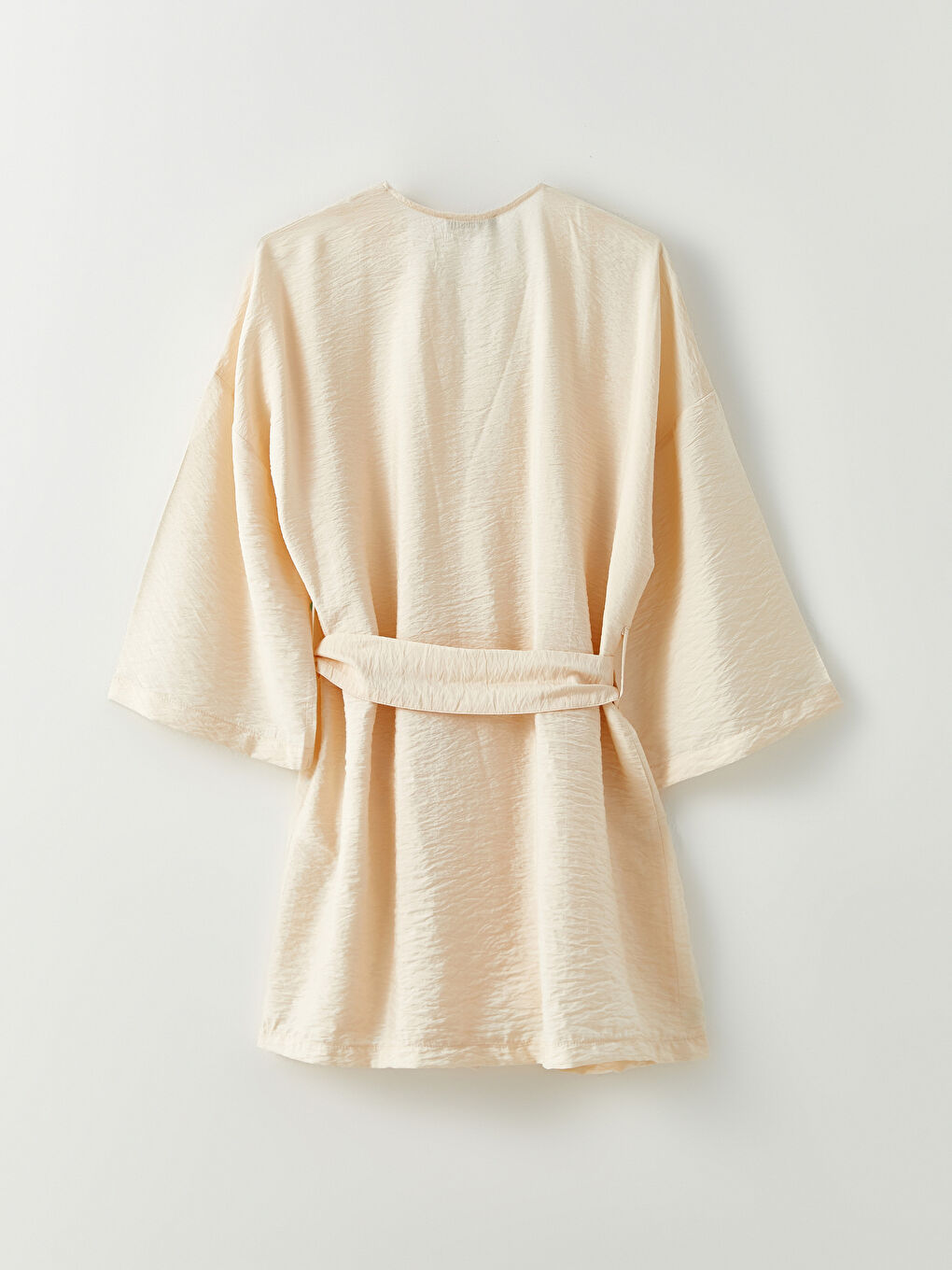 Bej Kadın Şal Yaka Düz Kimono-6