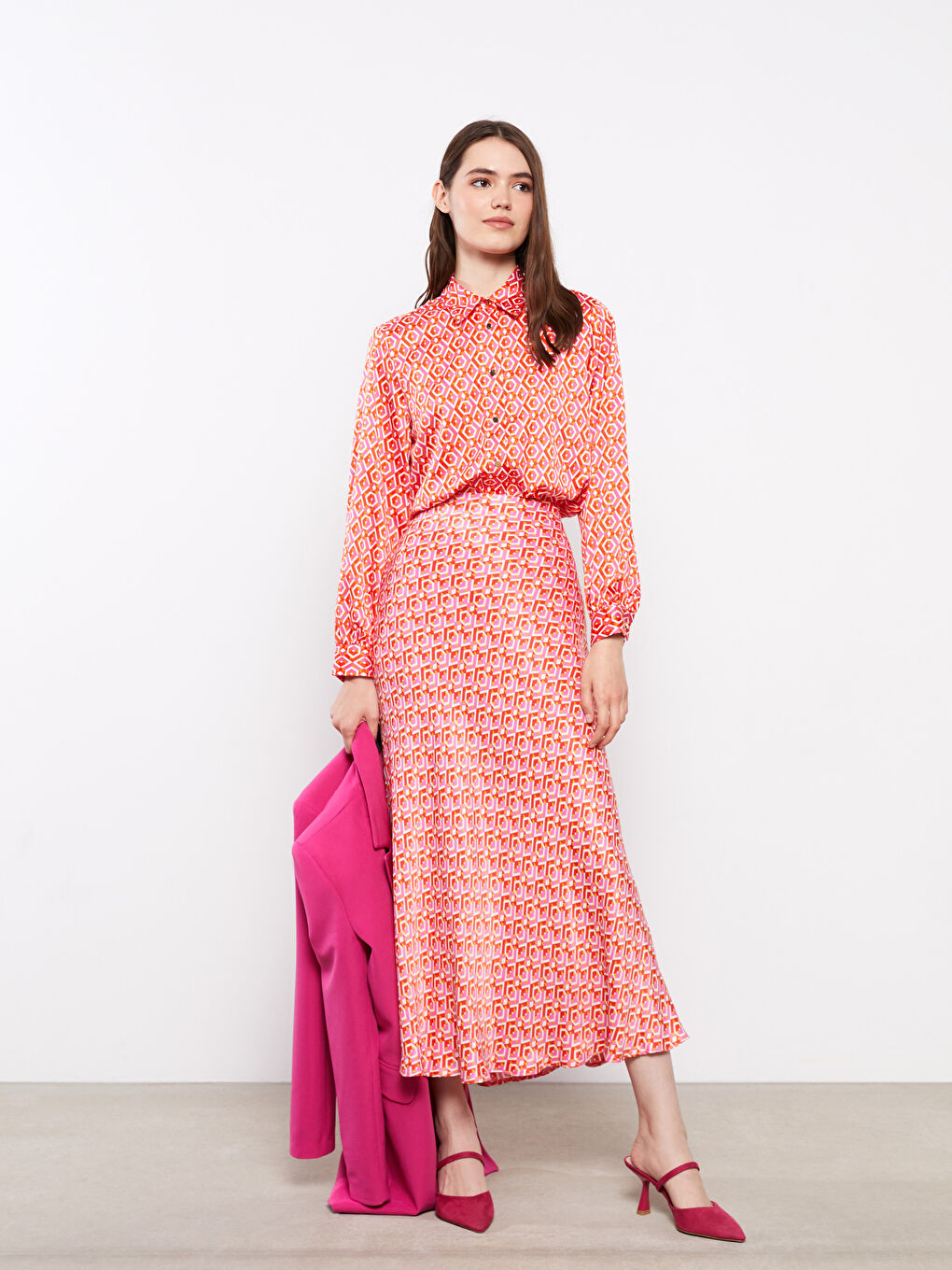 Fustă Confortabilă Cu Model Din Vâscoză Pentru Femei