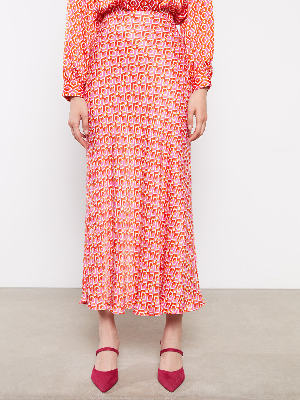 Fustă Confortabilă Cu Model Din Vâscoză Pentru Femei-3