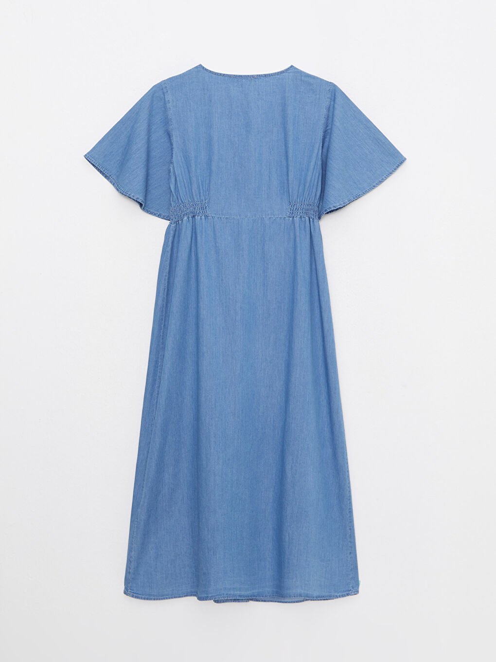 LCWAIKIKI Maternity V-Neck Straight Short Sleeve Maternity Rodeo Jean Dress -S2LL33Z8-507