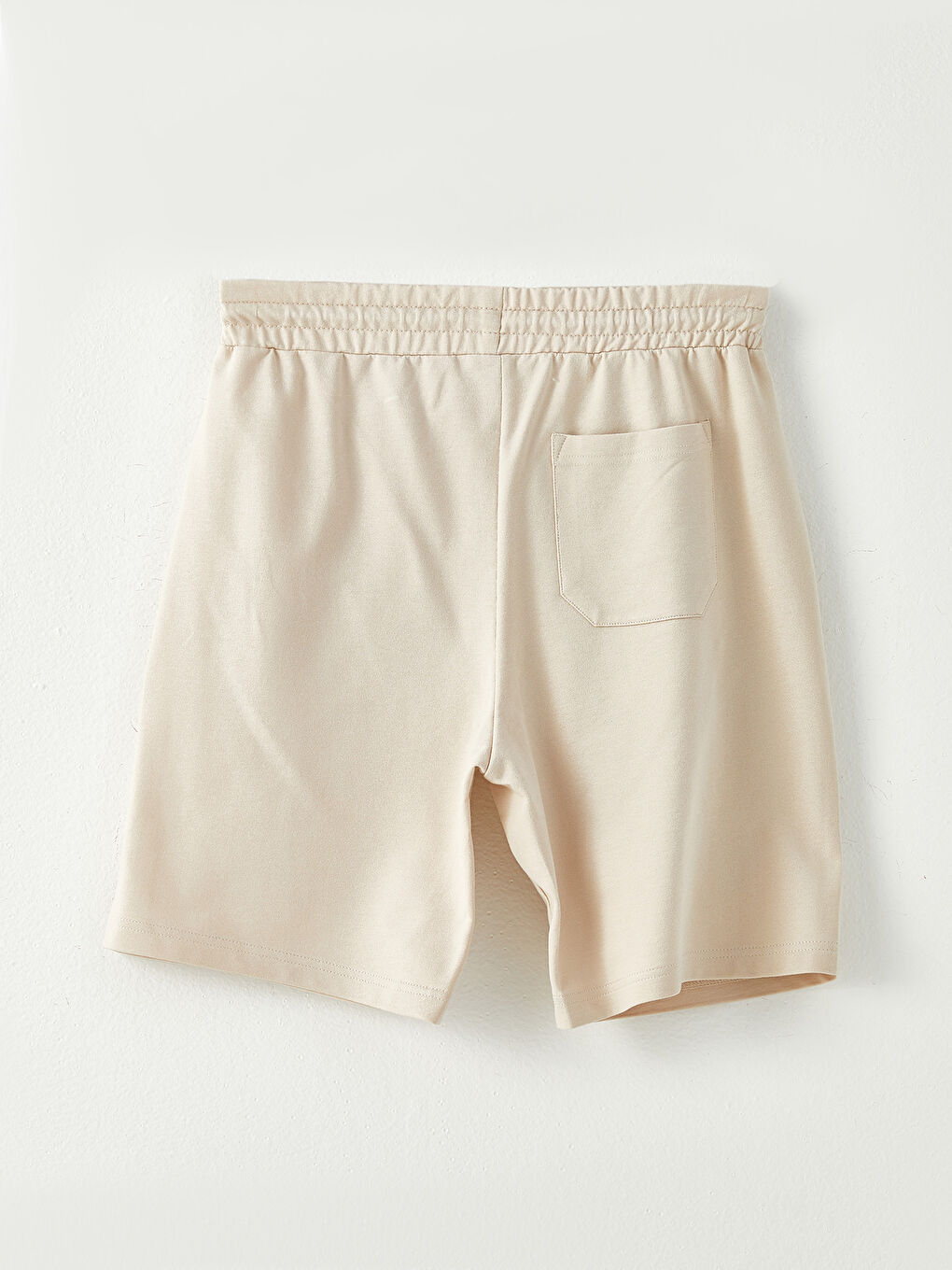 Bej Standart Kalıp Örme Erkek Şort-1