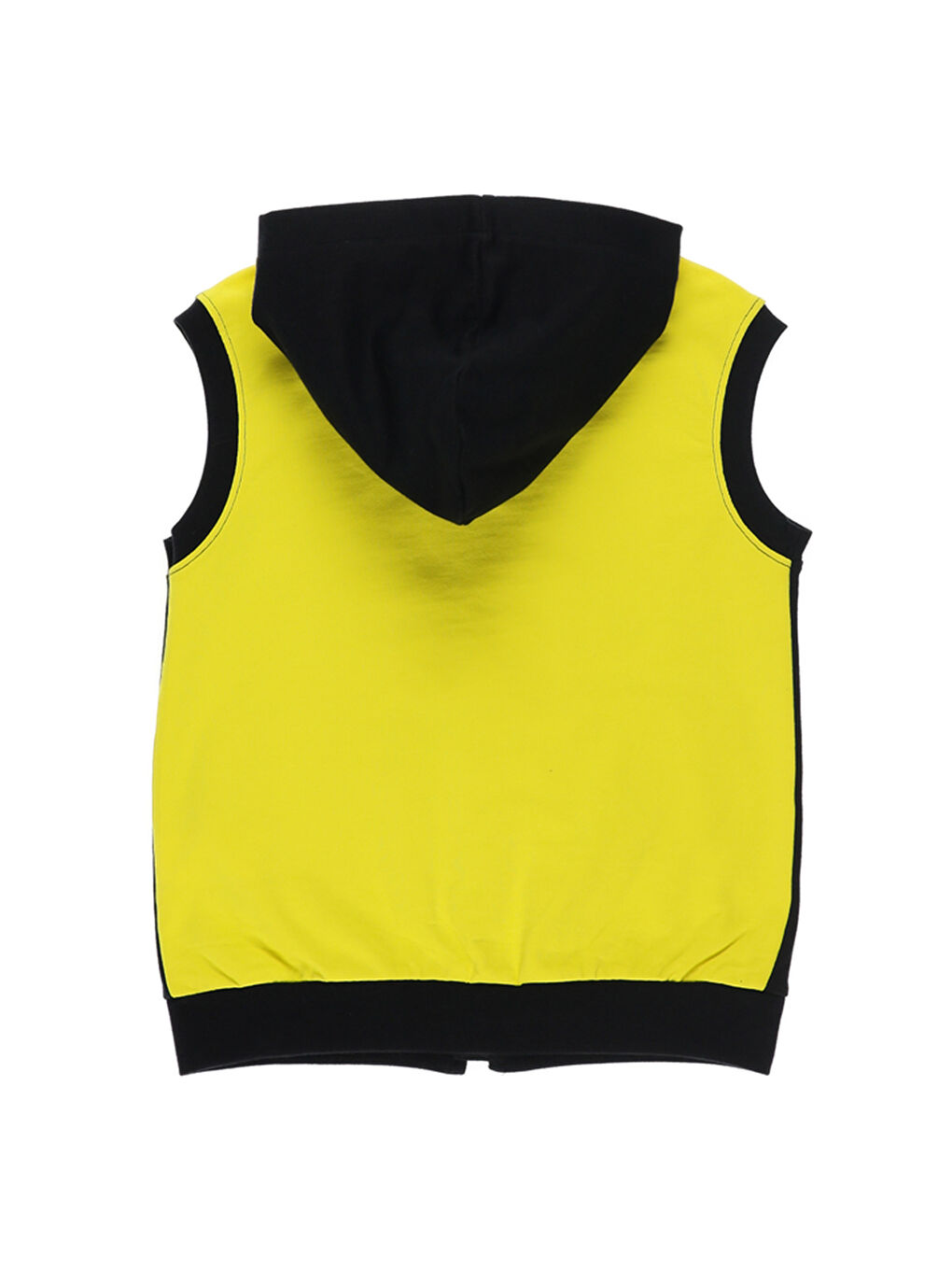 Siyah Kapüşonlu Reflektör Detaylı Erkek Çocuk Fermuarlı Yelek-1