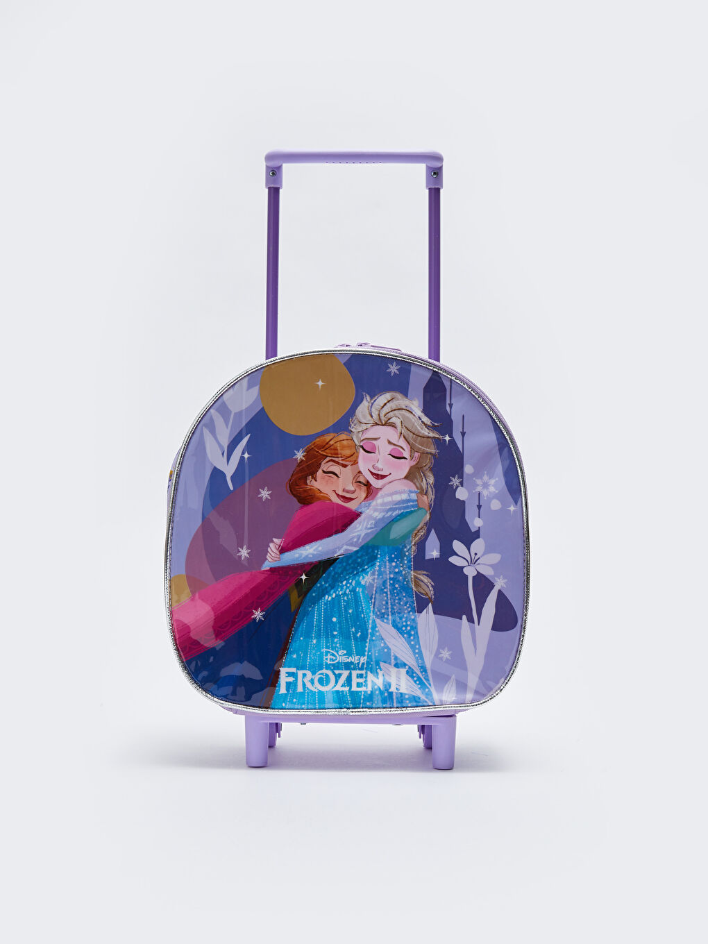 Lila Frozen Lisanslı Kız Çocuk Çekçekli Çanta