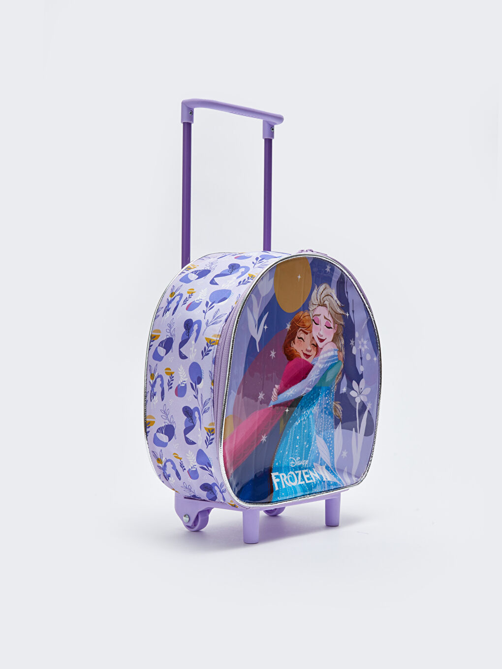 Lila Frozen Lisanslı Kız Çocuk Çekçekli Çanta-1
