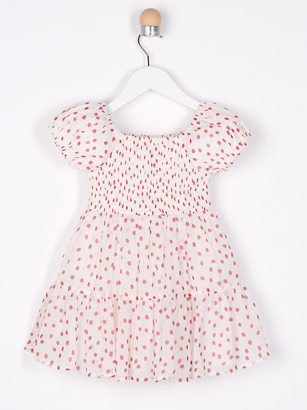 Kırmızı Bisiklet Yaka Kız Bebek Elbise