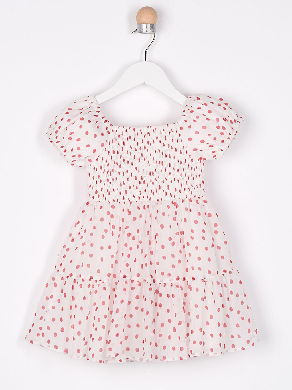 Kırmızı Bisiklet Yaka Kız Bebek Elbise-2