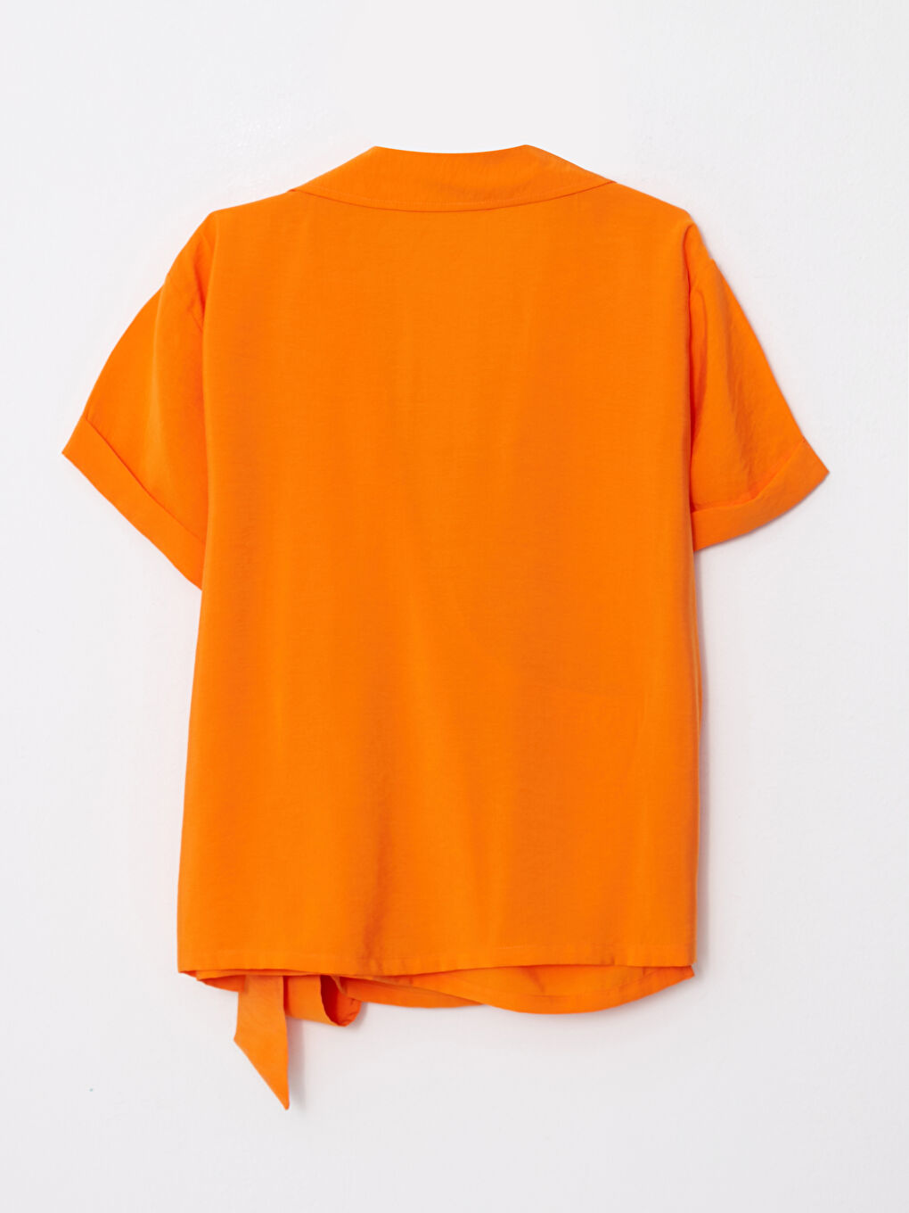 V-Ausschnitt Schlicht Kurzarm Gebundene Detailierte Bluse für Damen-15