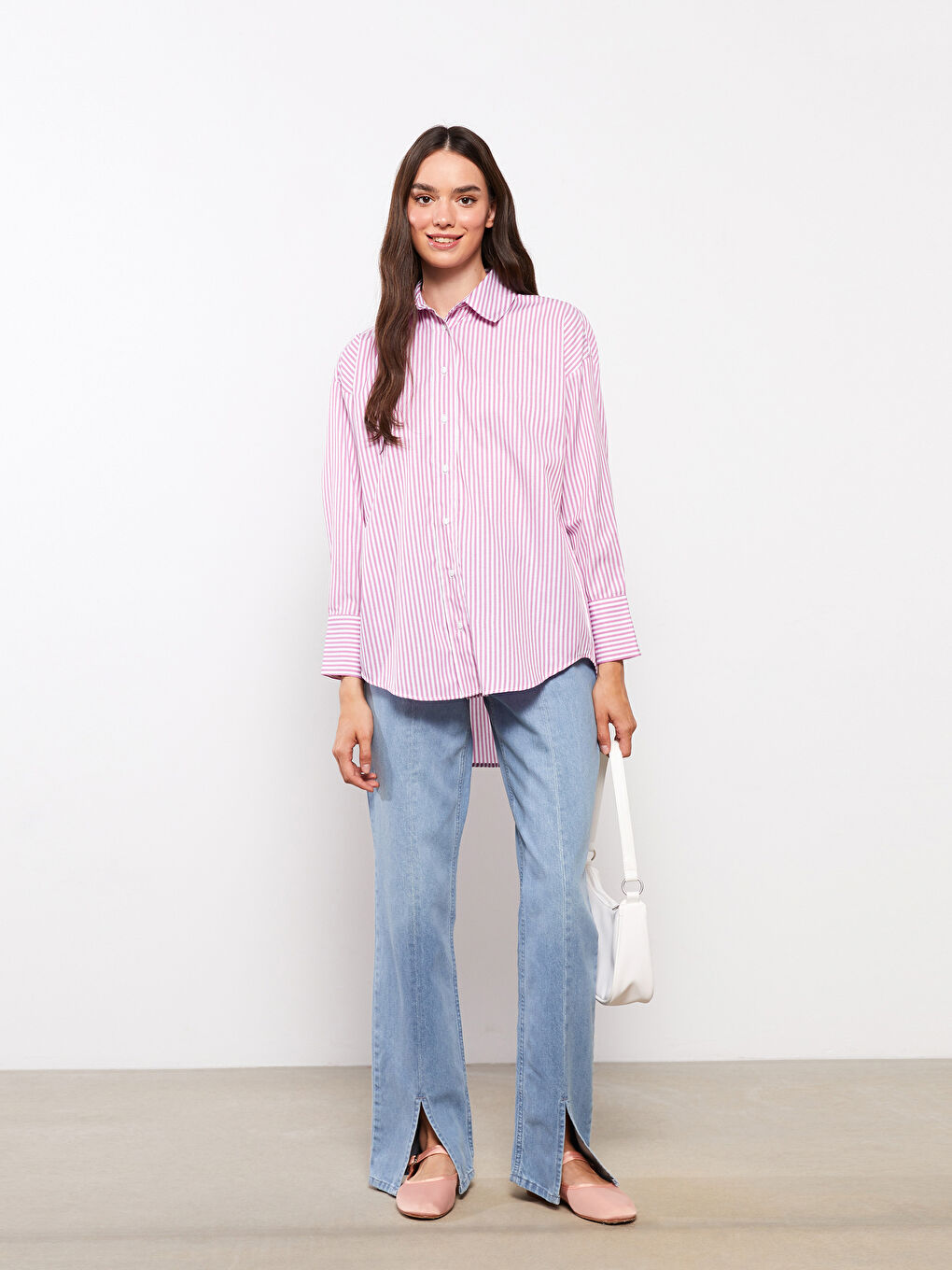 İndigo Rahat Kalıp Düz Paçası Yırtmaçlı Kadın Rodeo Jean Pantolon