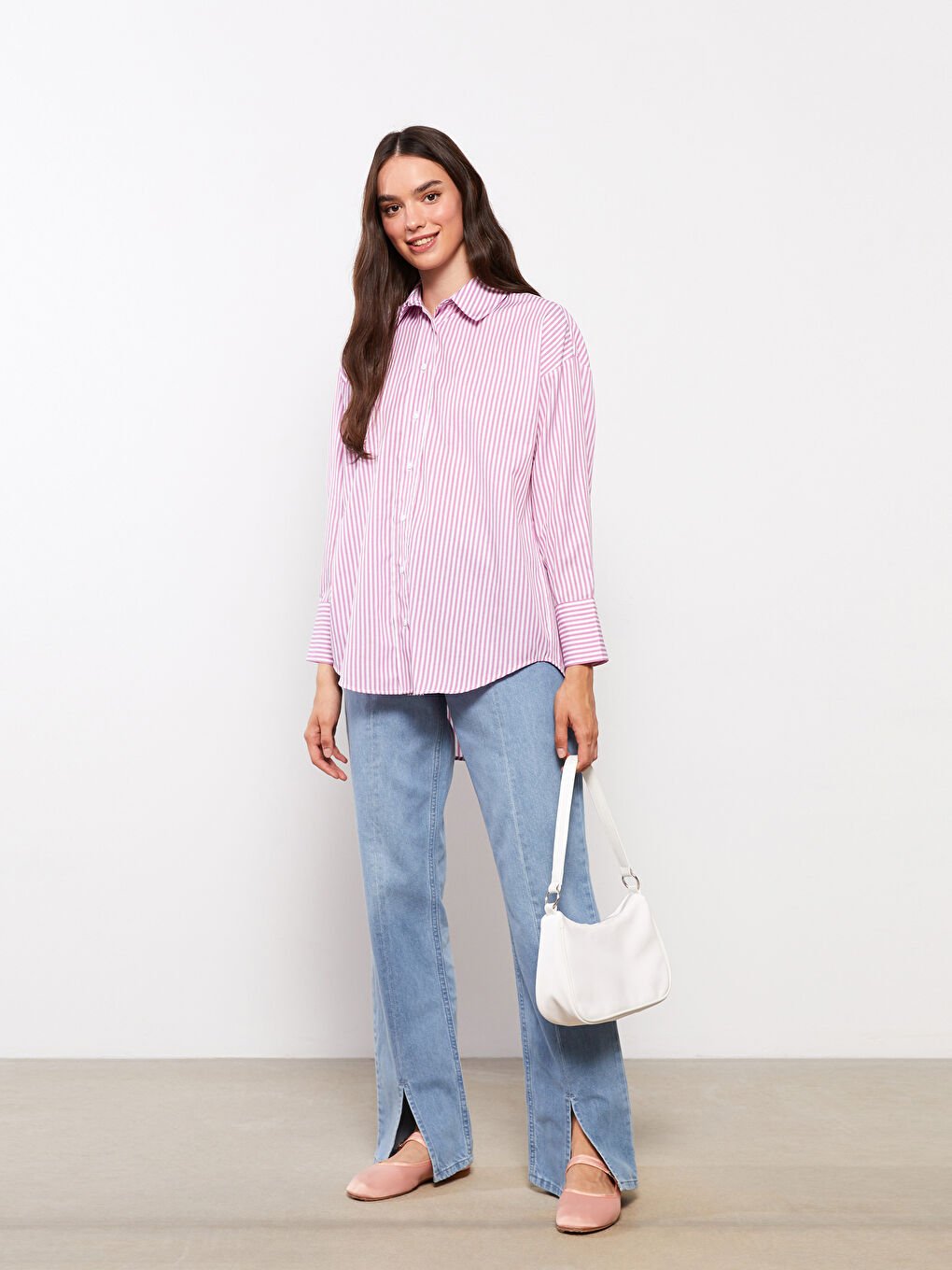 İndigo Rahat Kalıp Düz Paçası Yırtmaçlı Kadın Rodeo Jean Pantolon-1