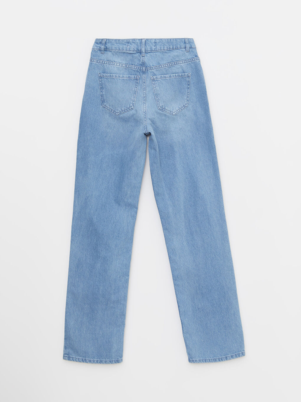 İndigo Rahat Kalıp Düz Paçası Yırtmaçlı Kadın Rodeo Jean Pantolon-6