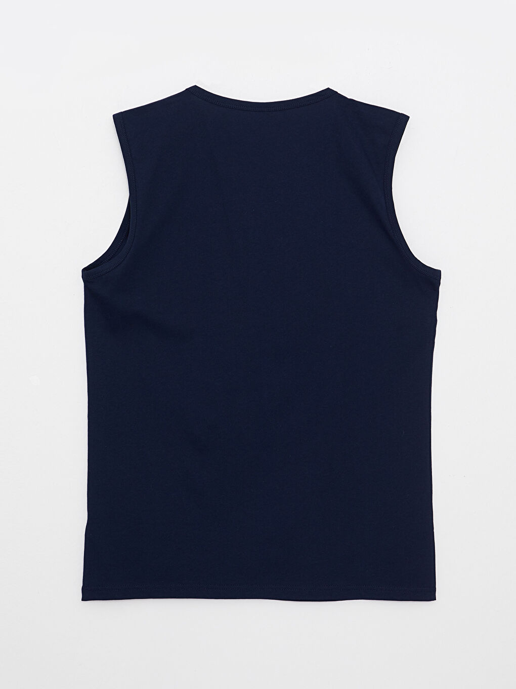 Lacivert Bisiklet Yaka Kolsuz Pamuklu Erkek Atlet-6