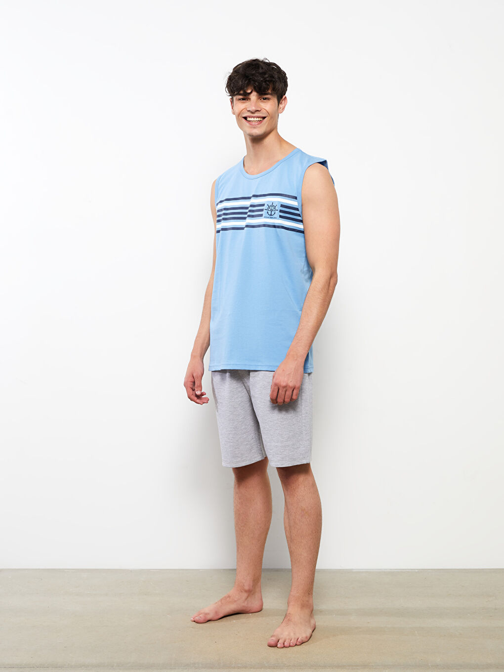 Crew Neck Sleeveless Cotton Men's Vest-2