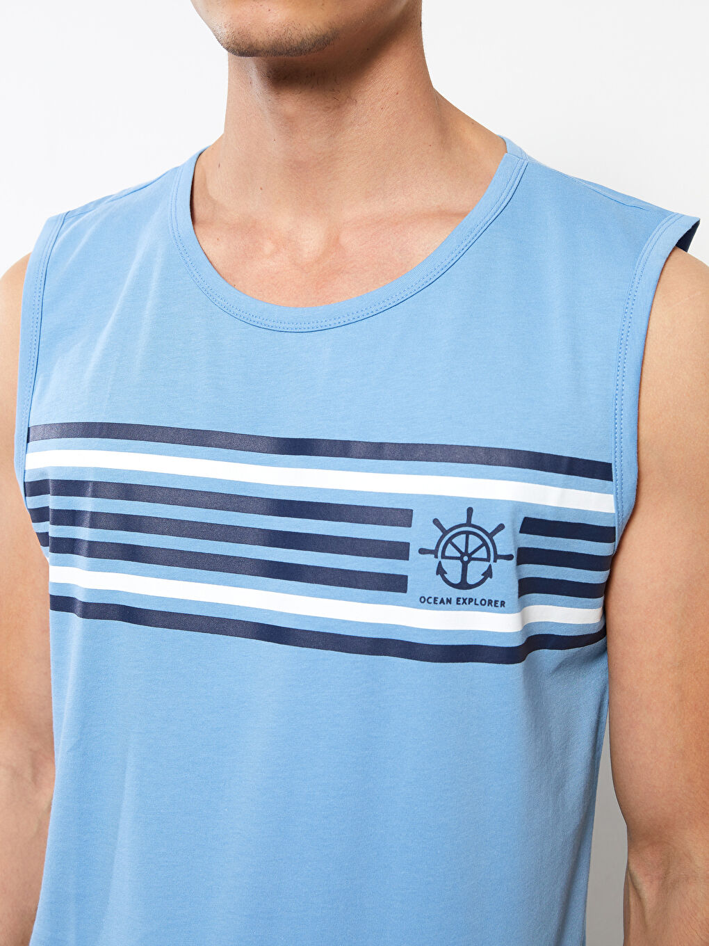 Crew Neck Sleeveless Cotton Men's Vest-3