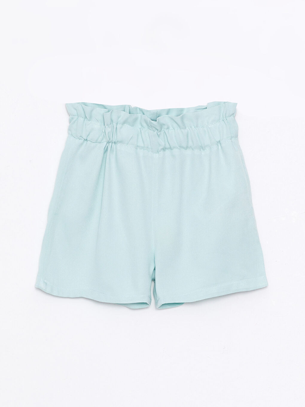 Yeşil Beli Lastikli Basic Kız Bebek Şort