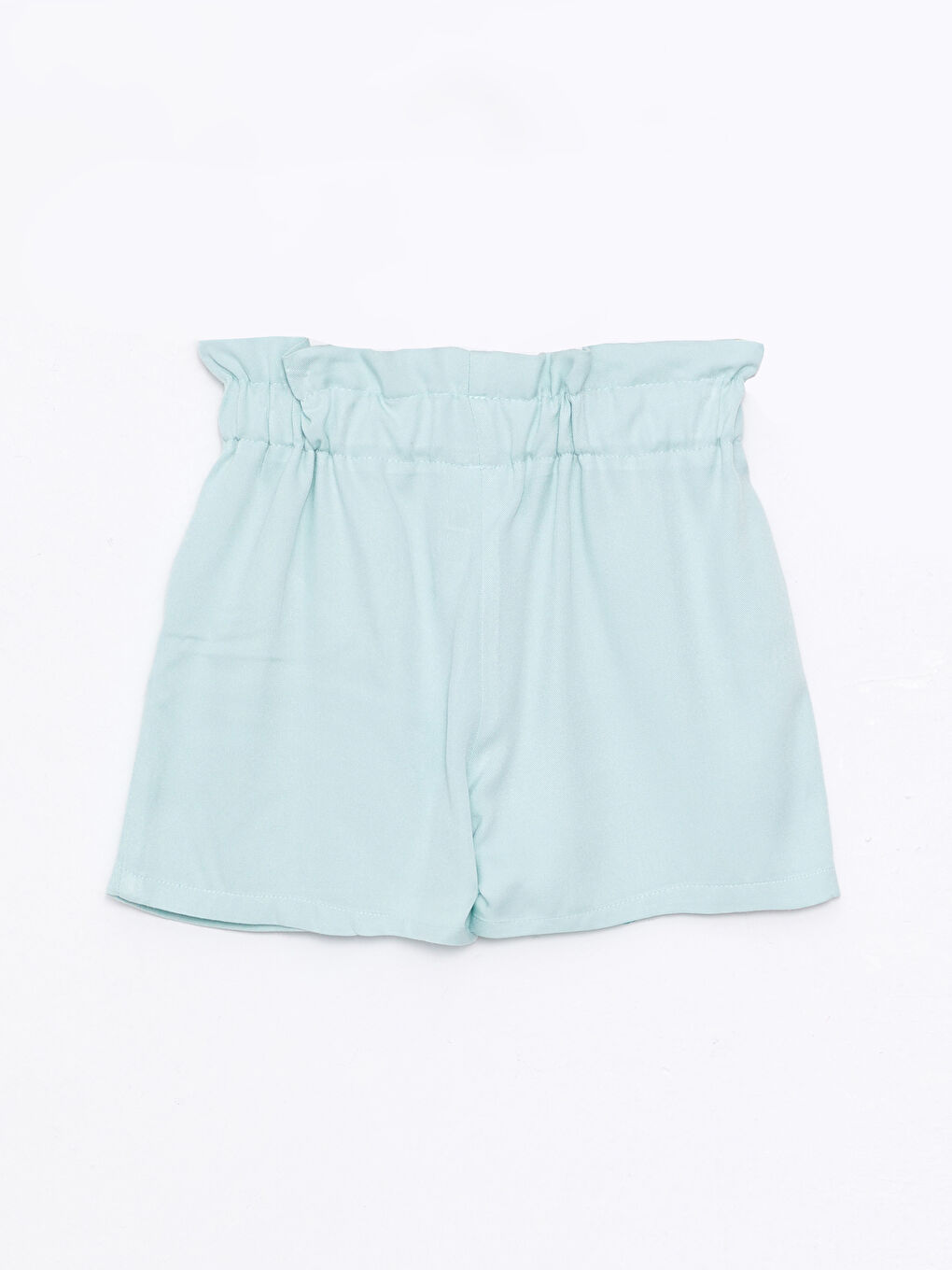 Yeşil Beli Lastikli Basic Kız Bebek Şort-1