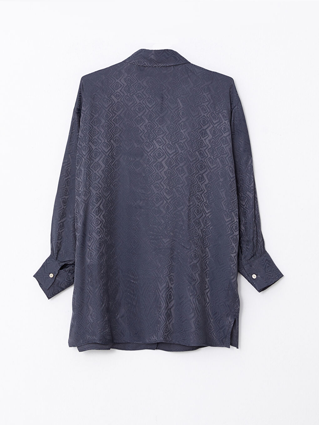 Antrasit Düz Uzun Kollu Viskon Kadın Gömlek Tunik-6