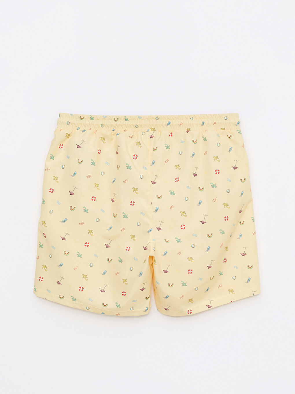 Sarı Kısa Boy Desenli Erkek Deniz Şortu-6