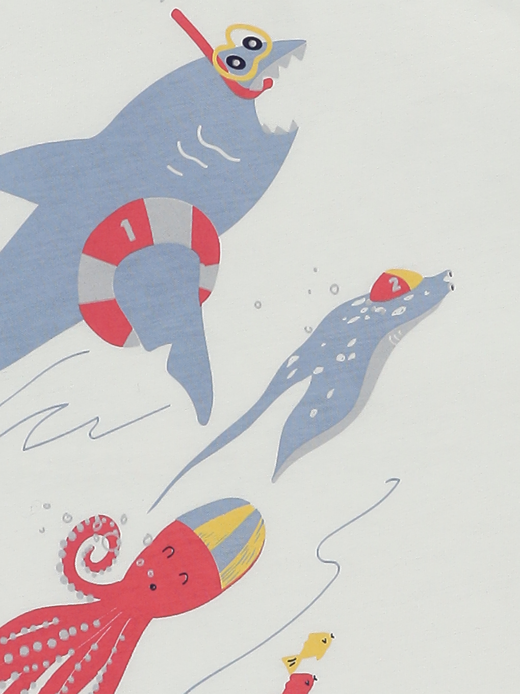 Beyaz Bisiklet Yaka Baskılı Erkek Bebek Tişört-2