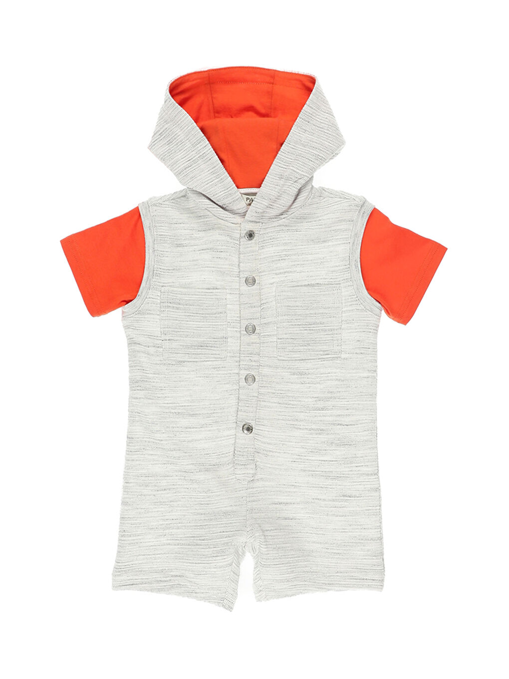 Beyaz Kapüşonlu Erkek Bebek  Salopet