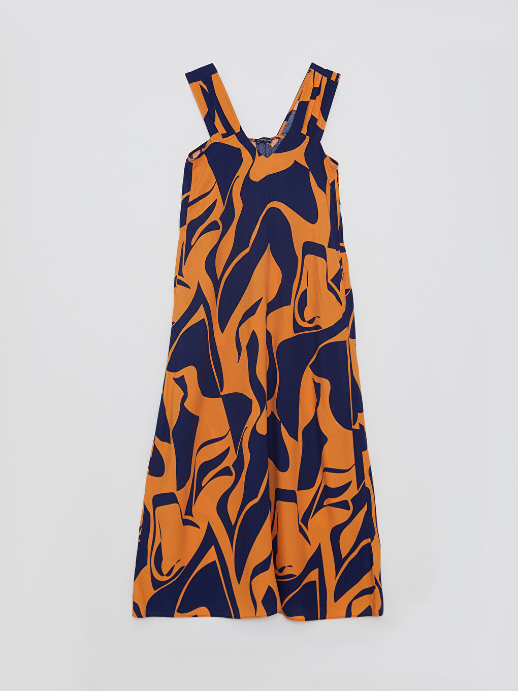 V Neck Patterned Sleeveless Viscose Women Dress-5