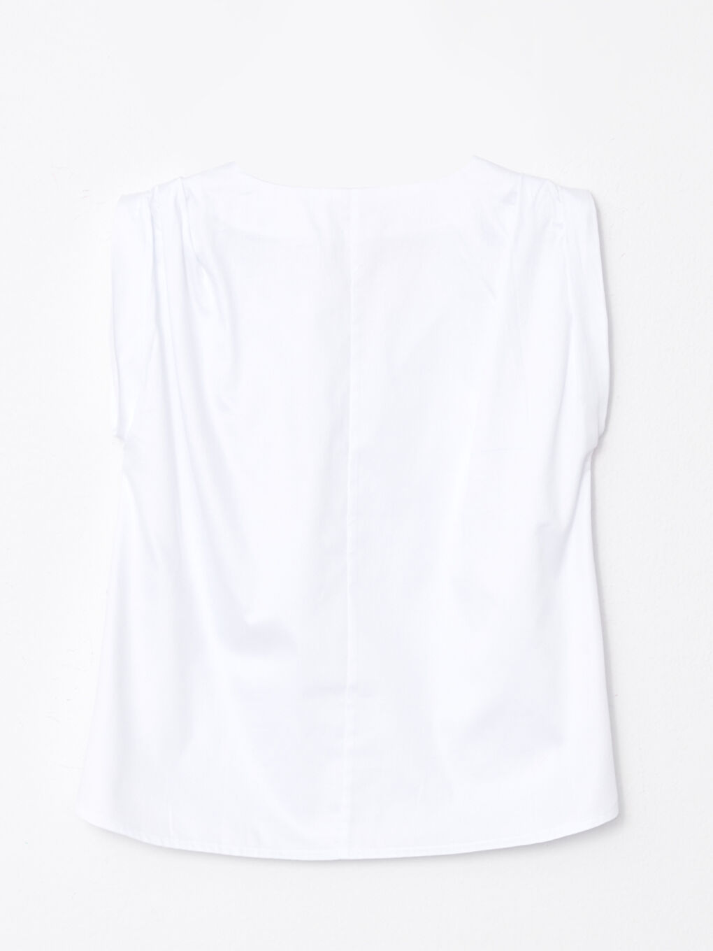 بلوزة قطن ياقة على شكل حرف V كم قصير مستقيمة للسيدات-7