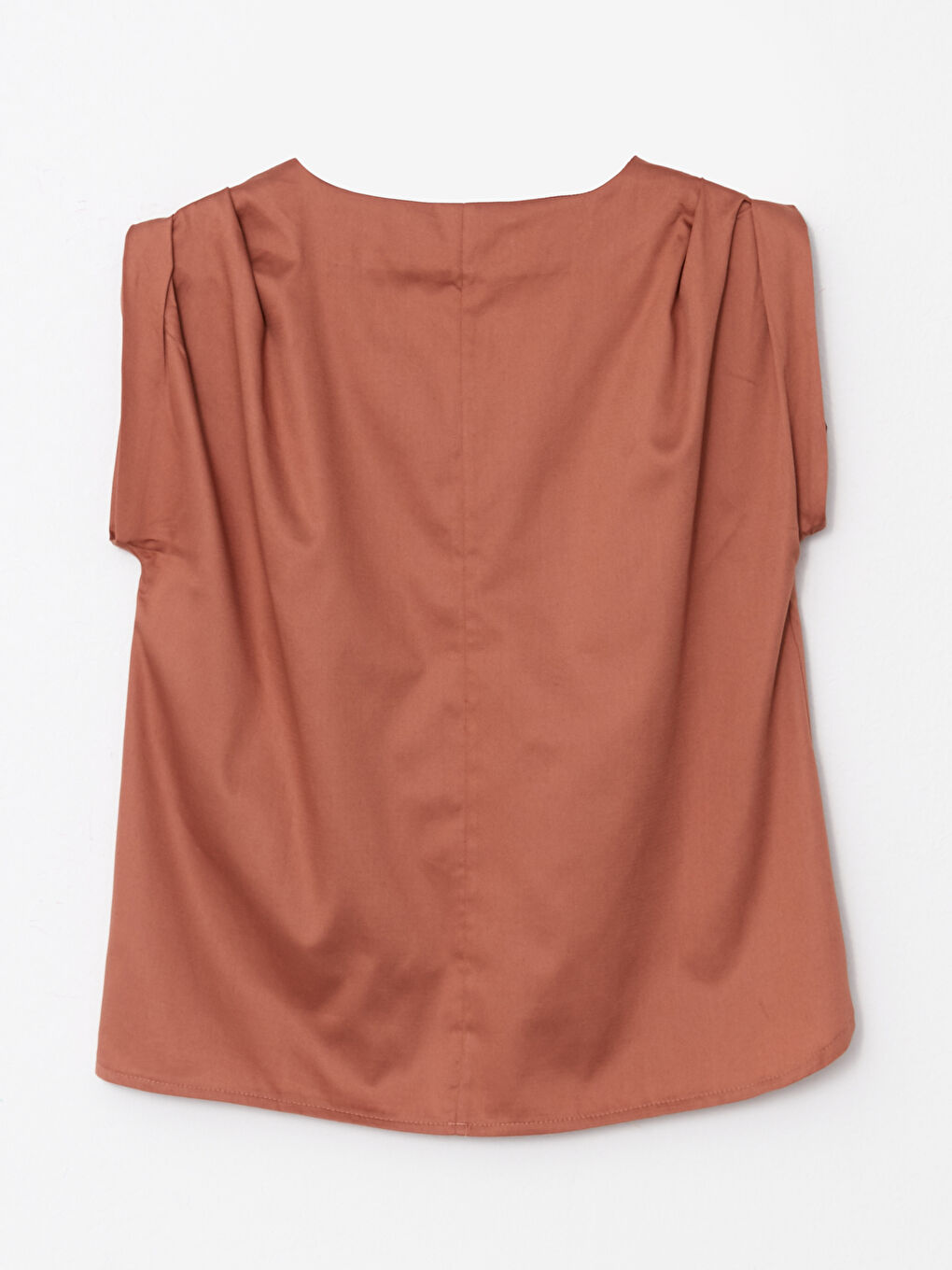 بلوزة نسائية قطنية بأكمام قصيرة مستقيمة وفتحة رقبة على شكل حرف V-10