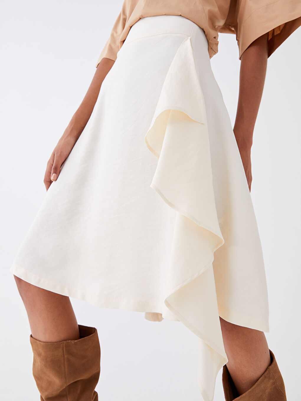 Fustă Simplă cu Croială Regular pentru Femei-4