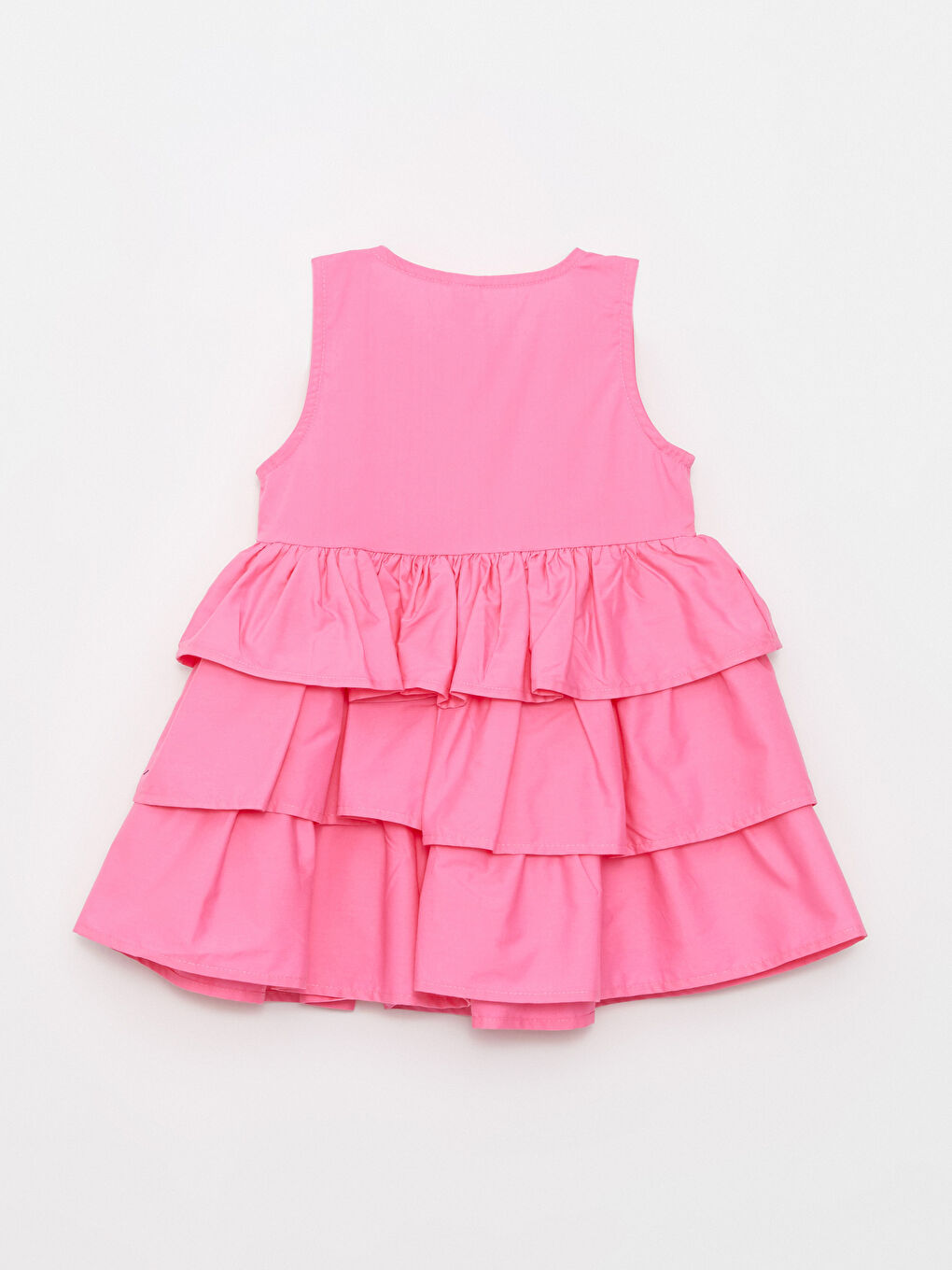 Pembe Bisiklet Yaka Basic Kız Bebek Elbise-2