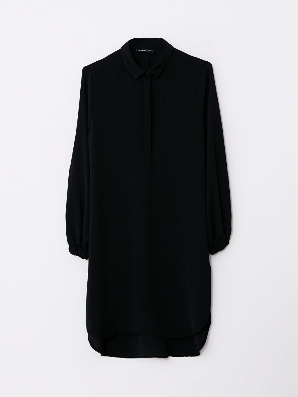 قميص تونيك للسيدات كم طويل سادة-5