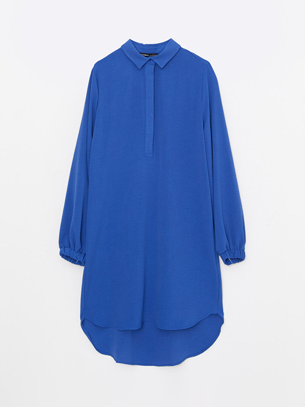 قميص تونيك للسيدات كم طويل سادة-5