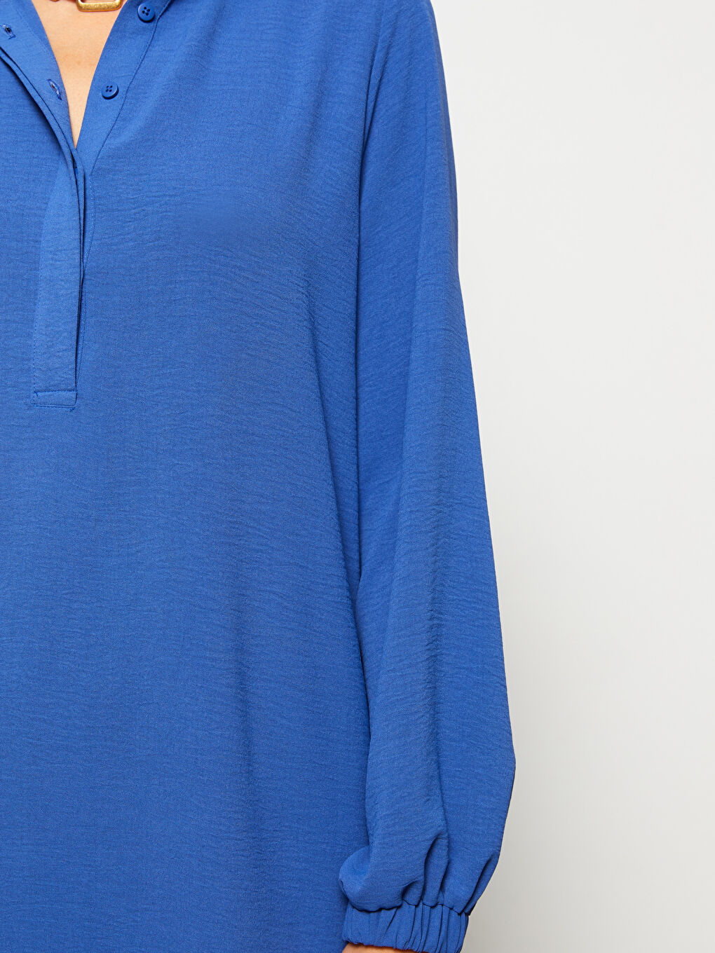 قميص تونيك للسيدات كم طويل سادة-3