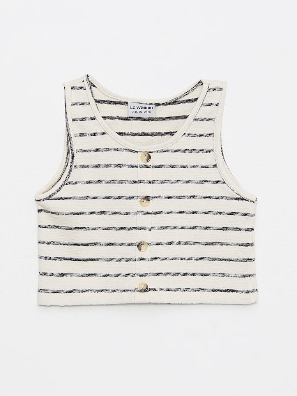 LCW Kids Rundhalsausschnitt Gestreiftes Baumwolle Mädchen Tanktop -S2LR28Z4-LGS
