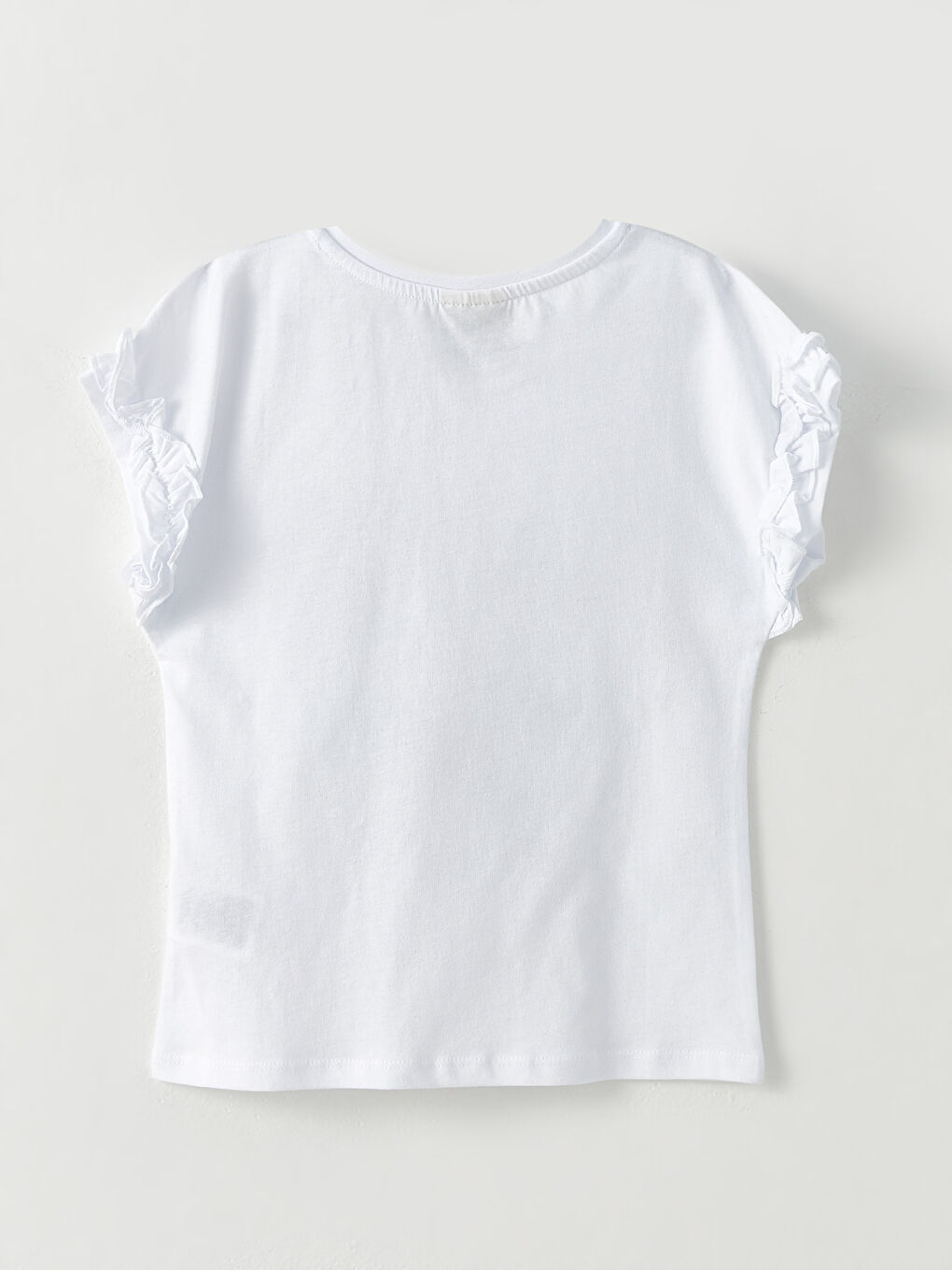 Crew Neck Printed Short Sleeve Cotton Girl T-shirt-1