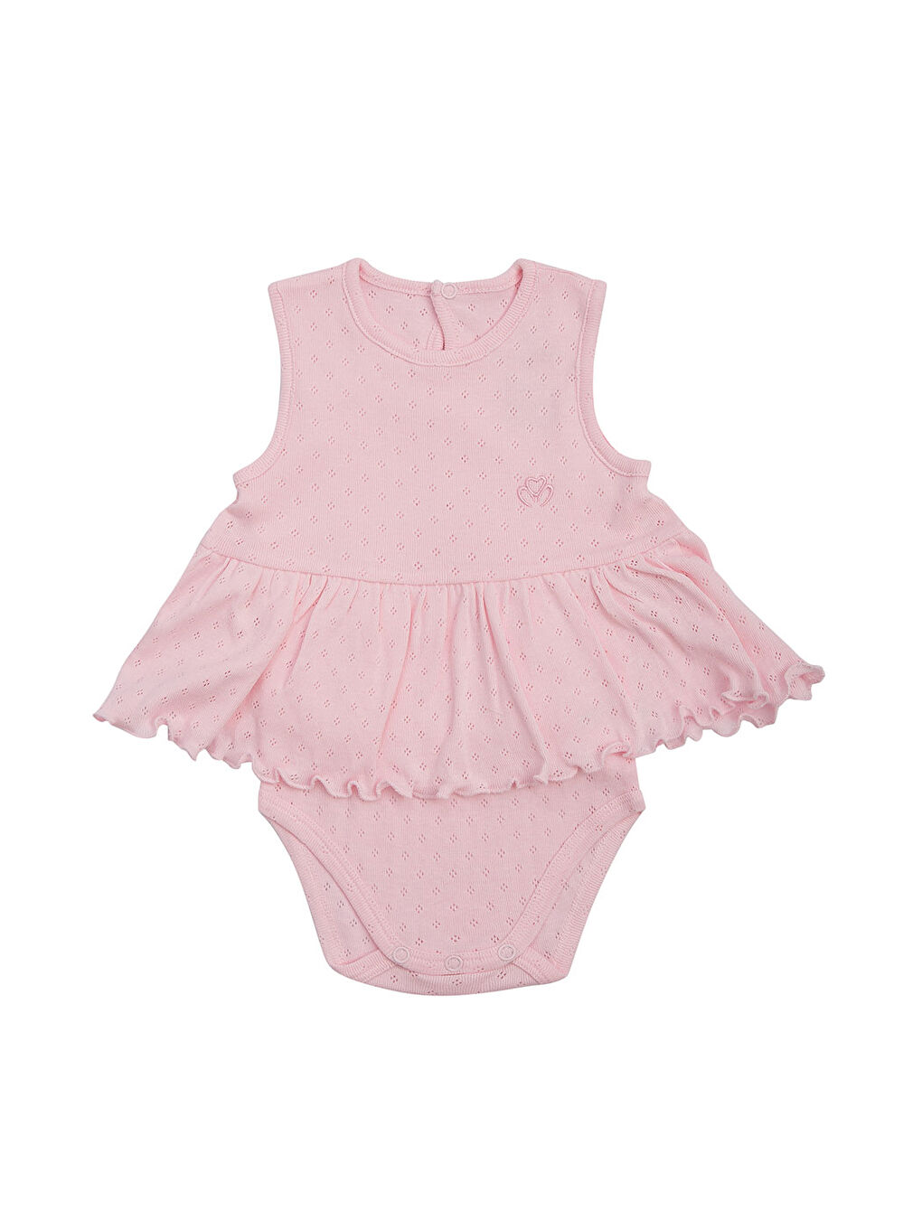 Pembe Bisiklet Yaka Kız Bebek Çıtçıtlı Bodysuit