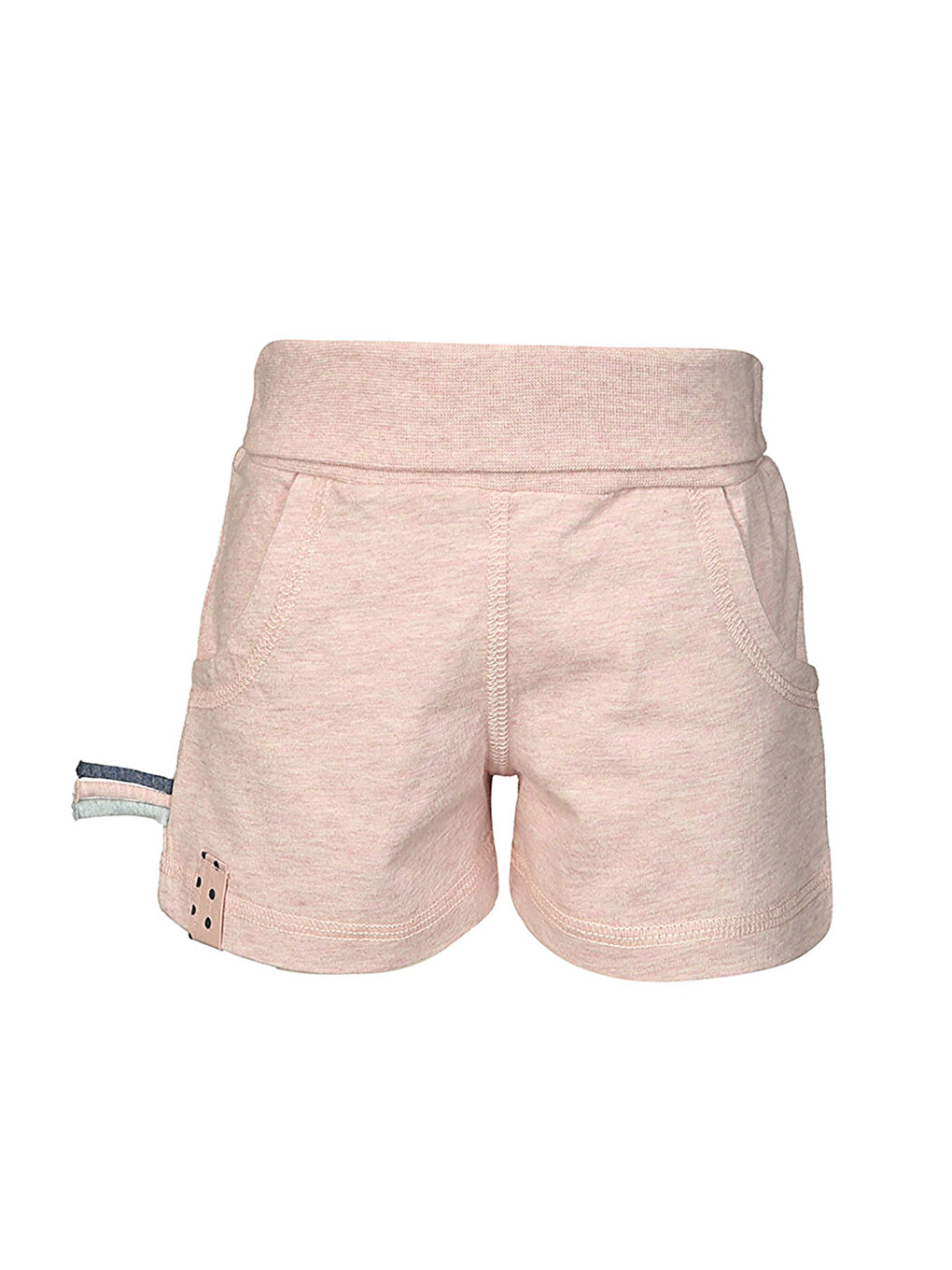 Pembe Beli Lastikli Kız Bebek Şort